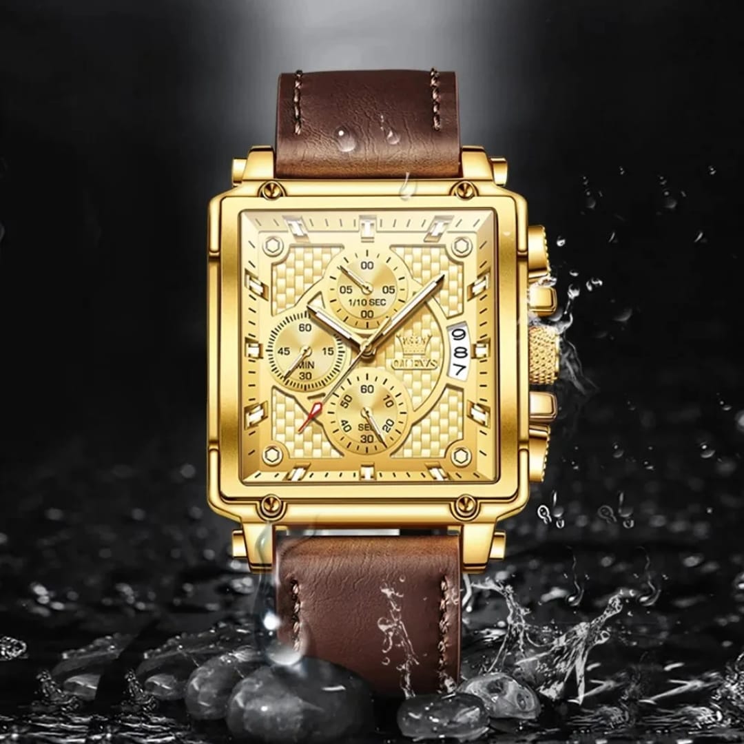 Montre Homme OLEVS Carrée Originale - Chronographe de Luxe