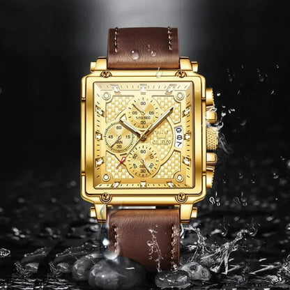 Montre Homme OLEVS Carrée Originale - Chronographe de Luxe