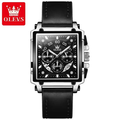 Montre Homme OLEVS Carrée Originale - Chronographe de Luxe